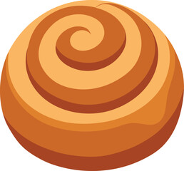 Delicious Swirl Cinnamon Bun Pastry Vector Graphic
