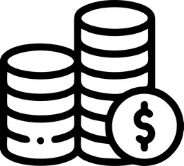 Stacked Coins with Dollar Sign Icon