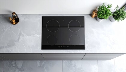 Single Induction Stove on Gray Countertop