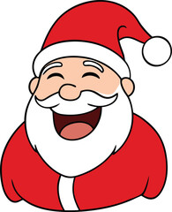 Jolly Laughing Santa Claus Cartoon Head Vector Illustration