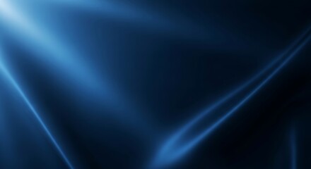 Fototapeta premium Elegant glow with soft blue-white gradient fabric texture, mysterious illuminated dark background with abstract beams for banner design