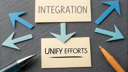 Connection and Collaboration Concept Through Integration and Unified Efforts in a Modern Business Environment