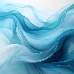 Fototapeta premium Hints: Flowing, airy, color Description: An image showing ethereal, flowing forms in various shades of blue. The airy composition suggests movement and softness, as light interacts with the color. The