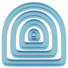 3D Layered Blue Glass Arch Depth Icon