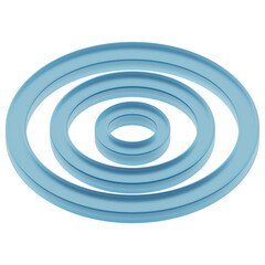 3D Layered Blue Glass Circle Orbit Icon