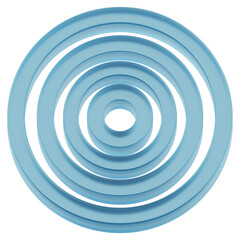 3D Layered Blue Glass Circle Rings Icon