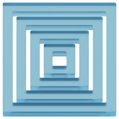 3D Layered Blue Glass Square Depth Icon