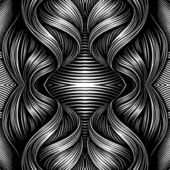 Black And White Pattern Vector. Geometric Retro Vintage Pattern. Repeated And Decorative Design That Can Be Used For Packaging, Decorating, Interior Design, Wallpapers, and Banners.