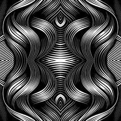 Black And White Pattern Vector. Geometric Retro Vintage Pattern. Repeated And Decorative Design That Can Be Used For Packaging, Decorating, Interior Design, Wallpapers, and Banners.