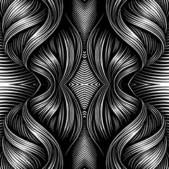 Black And White Pattern Vector. Geometric Retro Vintage Pattern. Repeated And Decorative Design That Can Be Used For Packaging, Decorating, Interior Design, Wallpapers, and Banners.