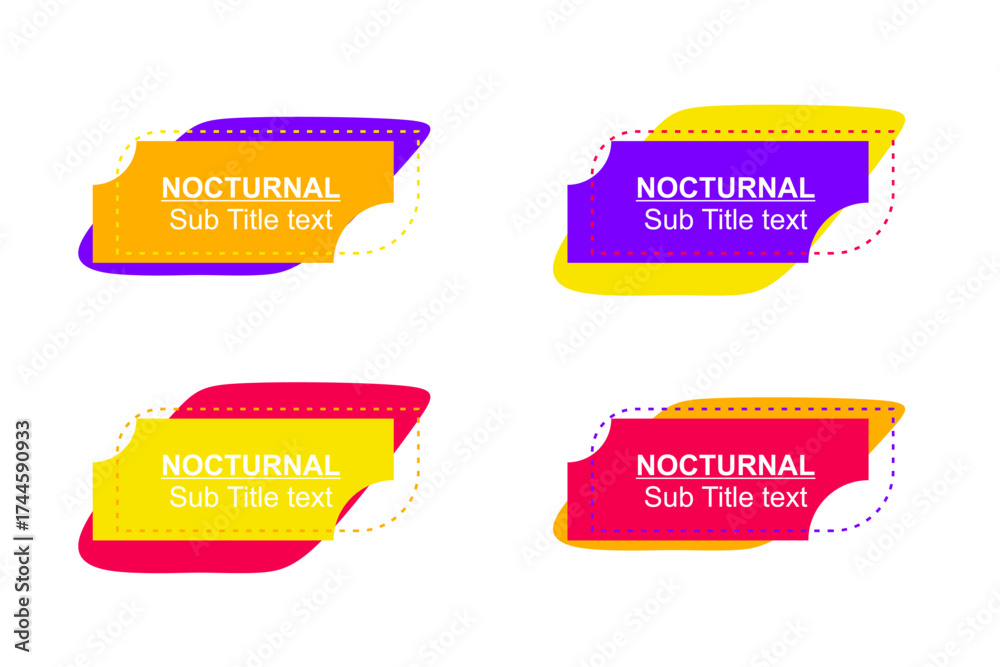 Wall mural modern abstract vector banner set. flat geometric shapes of different colors and different style. te