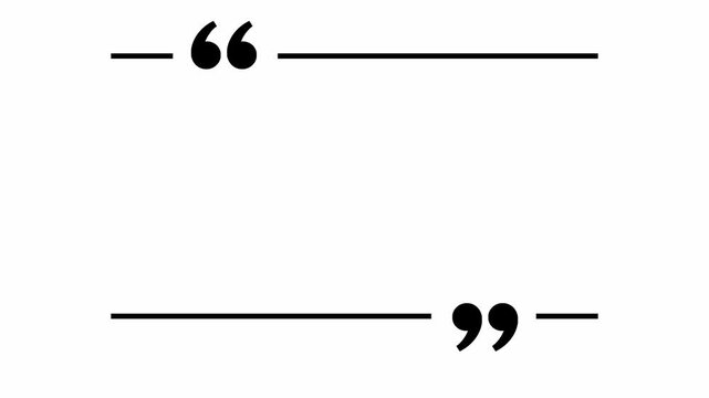 Animate quotes background, blank quotes background with white background for Highlighting Inspirational Text and Powerful Statements. Quotation Marks Video footage