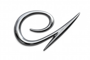 Chrome metal letter g typography symbol, luxury alphabet character with glossy finish against transparent background