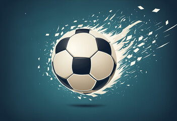 Obraz premium dynamic soccer ball illustration with an explosive fire effect, symbolizing power, speed, and intense energy for a football championship match or tournament event.