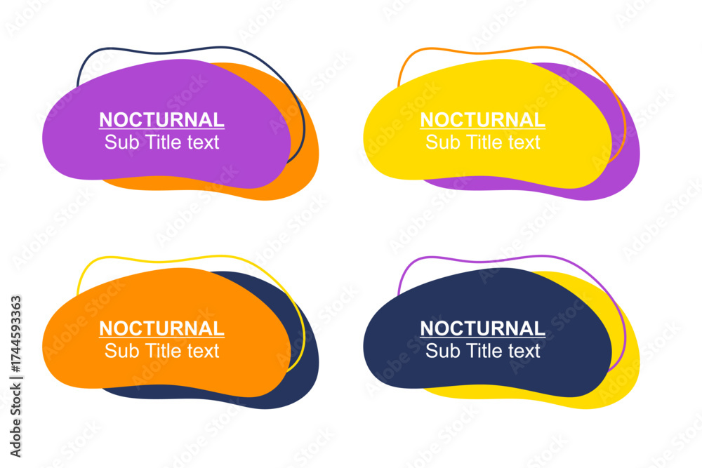 Wall mural modern abstract vector banner set. flat geometric shapes of different colors and different style. te