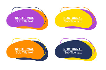 Modern abstract vector banner set. Flat geometric shapes of different colors and different style. Template for web or print design.