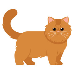 Adorable fluffy brown kitten vector illustration isolated on white background cute cat concept perfect for cartoon flat illustration website and pet themed designs
