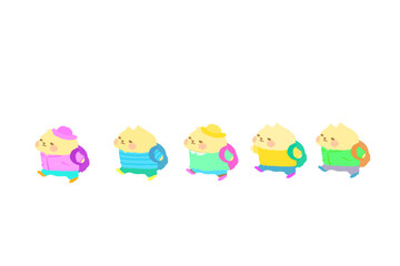 遠足に行く可愛い猫のベクターイラスト素材