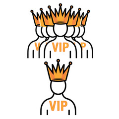 Collection of VIP concept icons set for special offers vector illustrations isolated ideal for marketing advertising and website design graphic elements