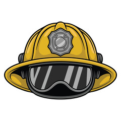 Fireman hat vector illustration ideal for isolated design of firefighter protection rescue and safety equipment in emergency service artwork themes
