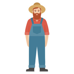 Flat vector illustration of farmer man icon professional agriculture worker occupation ideal for education farming infographic and themed creative design artwork