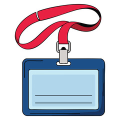 Fototapeta premium ID card and badge illustration, identification card and visitor pass card vector design isolated on white background perfect for office and security themes