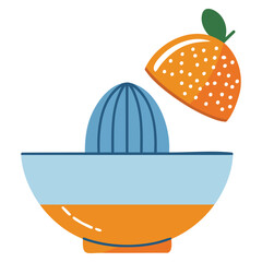 Juicer for kitchen concept vector illustration poster or banner for website representing preparation of tasty healthy drinks from fruits vegetables vitamins and trace elements