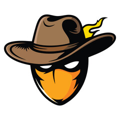 Mascot thief vector illustration suitable for cartoon logo design sports sticker character creative artwork or animated illustration themed design