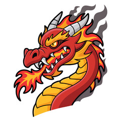 Vector illustration dragon mascot cartoon style isolated artwork suitable for fantasy mythical creature logo sports o or monster creative themes