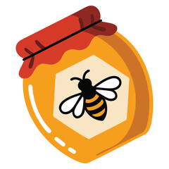 Vector illustration of honey jar color icon isolated design suitable for kitchen ingredient sweet dessert food packaging or honey product artwork themes
