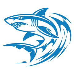 Vector illustration of tribal design shark silhouette ideal for o artwork predator ocean tribal style creative and decorative graphic design