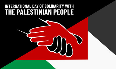 International Day Of Solidarity With The Palestinian People. November 29 Background with helping hands on Palestine flag Illustration 
