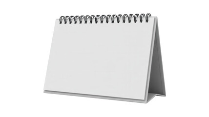 Blank white spiral bound desk calendar with empty pages  ready for your message