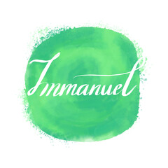 Christmas Calligraphy, Christian Faith on Watercolor