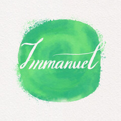 Christmas Calligraphy, Christian Faith on Watercolor