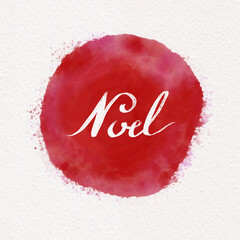 Noel, Christmas Calligraphy, Christian Faith on Watercolor