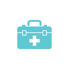 Obraz premium First Aid Kit Isolated on White, Simple Medical Box Icon with Transparent Background