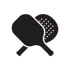 Crossed Pickle and Padel or Beach Tennis Rackets Icon

