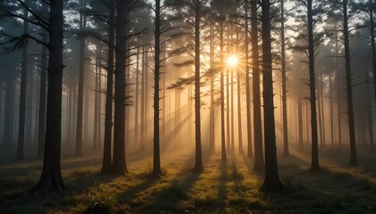 sunrise in the forest