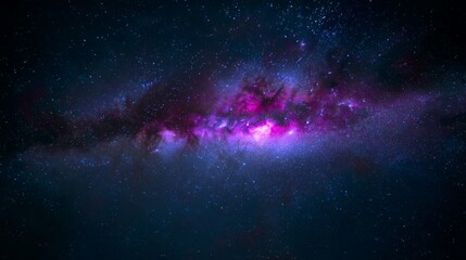 Fototapeta premium Purple space stars, view of star field at night, Milky way galaxy with stars and space dust in the universe