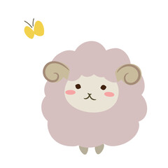 シンプルでかわいい羊のイラスト素材