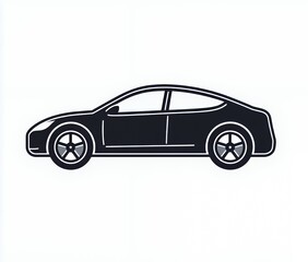 Fototapeta premium Minimalist Electric Car Illustration: Sleek Modern Vehicle Design