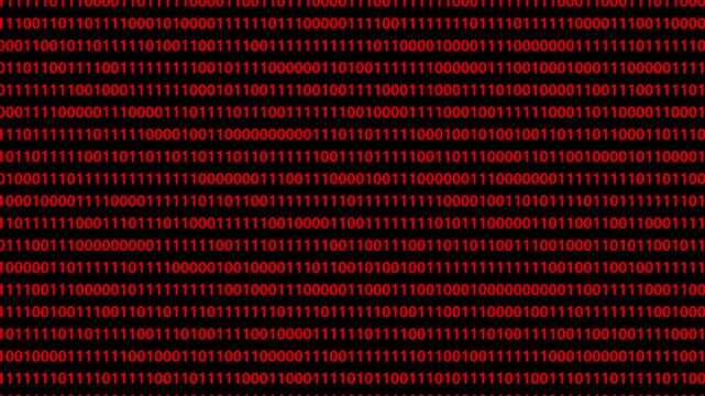 Abstract binary code animation video. binary code stream.Binary code on a dark background. Hacker attacks and cyber security concept.Full screen of binary code background. 4k animation