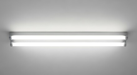 Bright Neon Lighting Fixture on White Ceiling with Modern Illumination Design.