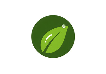 Eco-Friendly Leaf with Water Droplet Icon
