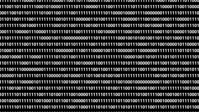 Abstract binary code animation video. binary code stream.Binary code on a dark background. Hacker attacks and cyber security concept.Full screen of binary code background. 4k animation