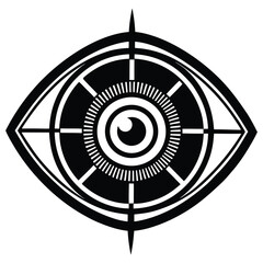visionary eye with target vector icon