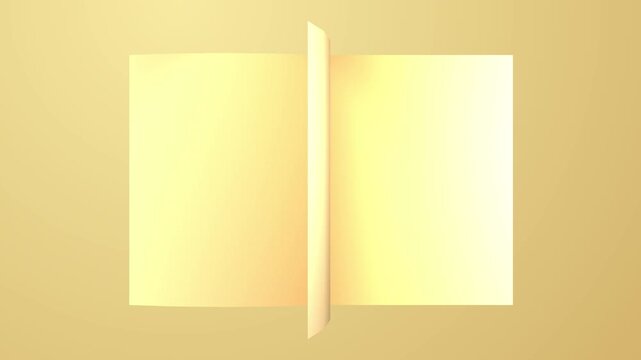4k 3D Flipping book page curl transition animation being flipped over, Opening book video.