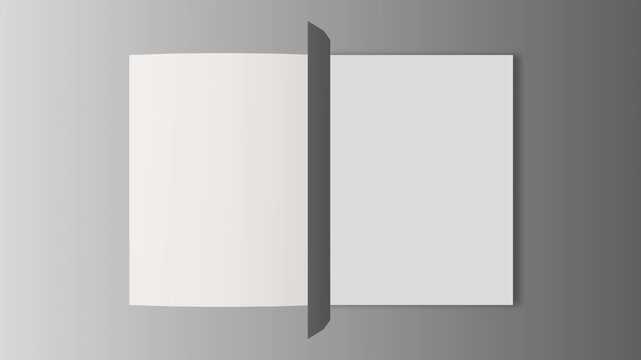 4k 3D Flipping book page curl transition animation being flipped over, Opening book video.