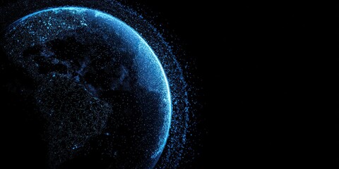 Digital Earth: A Glimmering Blue Planet